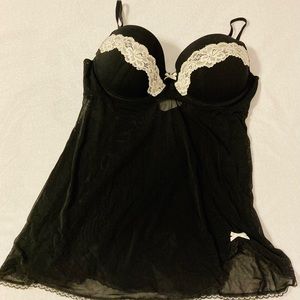 XL Black & Cream lingerie top